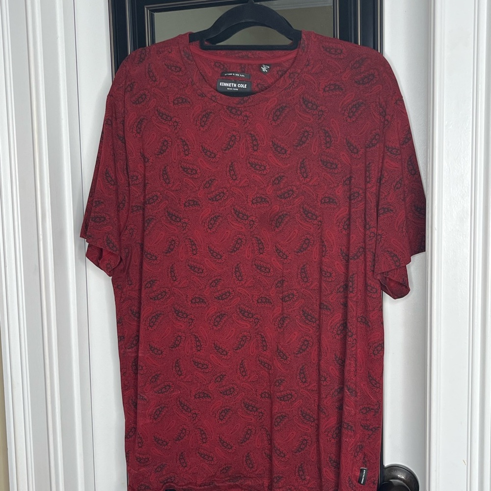 Kenneth Cole Red Paisley Men's Shirt